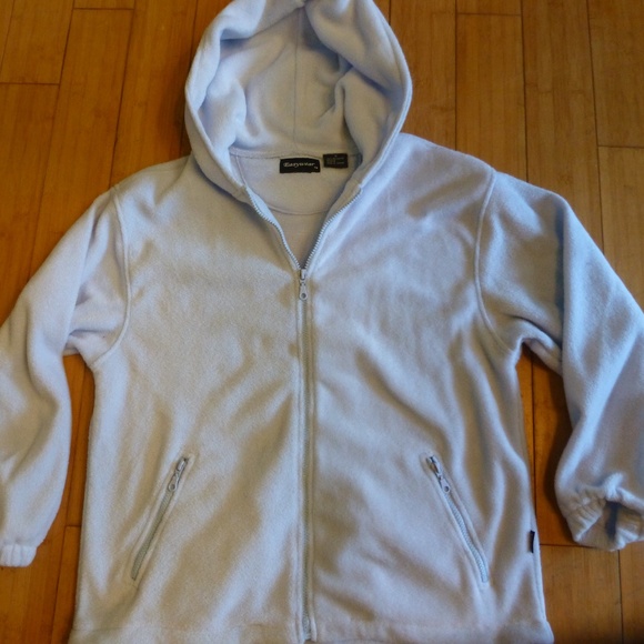 Easywear fleece hoodie jacket baby blue pockets - Picture 1 of 4